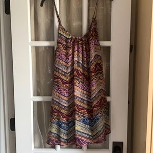 Cotton candy spaghetti strap multicolor dress, L.